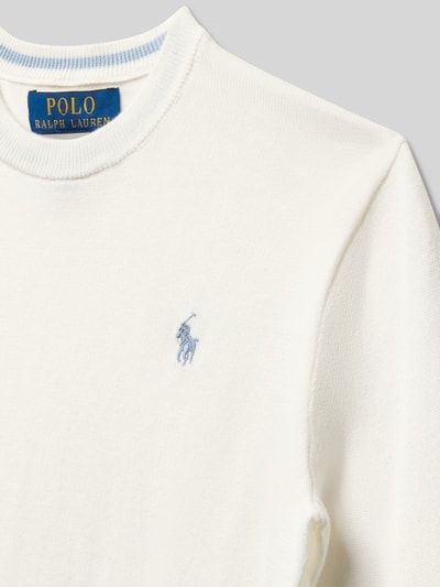 Polo Ralph Lauren Teens Regular Fit Pullover aus reiner Baumwolle Ecru 2