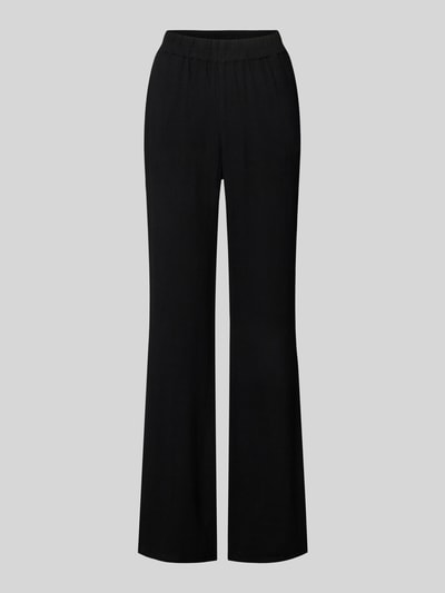 Jake*s Casual Flared Cut Hose aus Viskose-Leinen-Mix Black 2