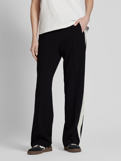 MAC Straight leg stoffen broek met vaste persplooien, model 'Chiara' Zwart - 4