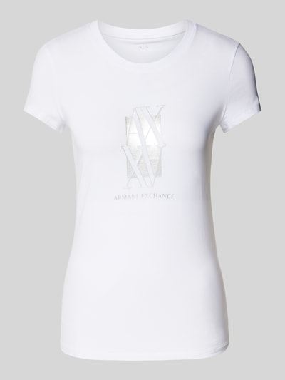 ARMANI EXCHANGE T-shirt met labelprint Wit - 2