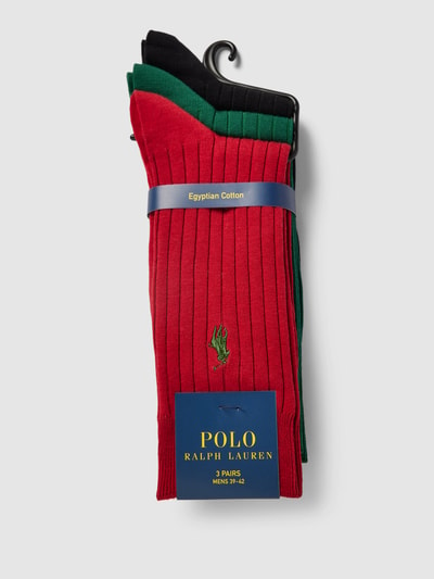 Polo Ralph Lauren Underwear Socken mit Label-Stitching im 3er-Pack Rot 3