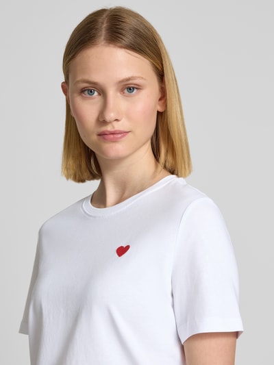 Vero Moda Regular Fit T-Shirt mit Motiv-Stitching Modell 'PAULINA' Weiss 3