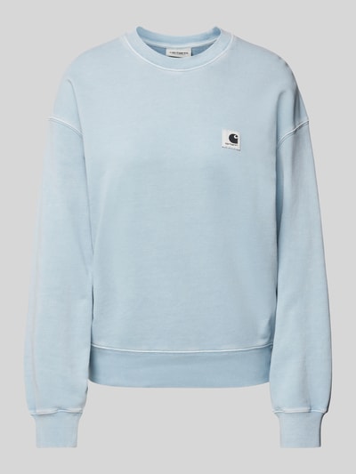 Carhartt Work In Progress Sweatshirt mit Label-Detail Modell 'NELSON' Hellblau 2