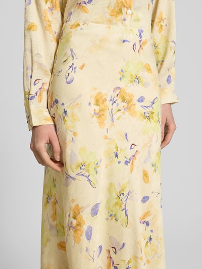 moves Długa spódnica z elastycznym pasem model ‘Gebry’ Jasnożółty 3