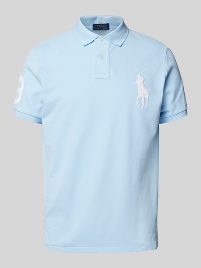 Polo Ralph Lauren Regular Fit Poloshirt mit Label-Stitching Hellblau 2