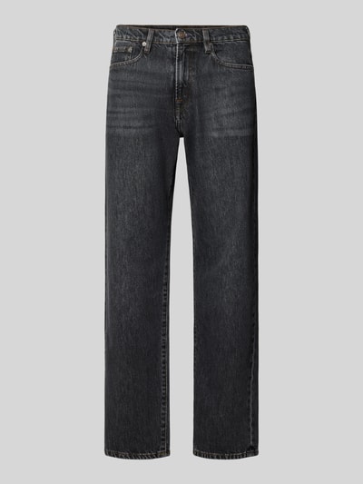 Produktfoto, Straight Fit Jeans aus reiner Baumwolle von Paul Smith, schwarze Waschung, 5-Pocket-Design, strukturierte Oberfläche