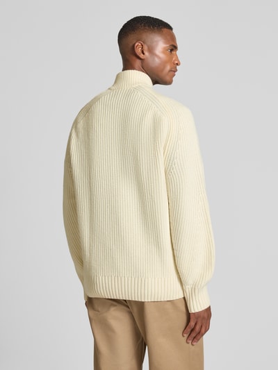 Lacoste Regular fit schipperstrui van zuivere wol Offwhite - 5