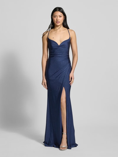 Luxuar Abendkleid mit Herz-Ausschnitt Marine 4