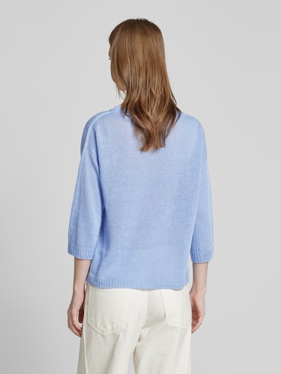Weekend Max Mara Loose Fit Strickpullover aus reinem Leinen Modell 'SELZ' Hellblau 5