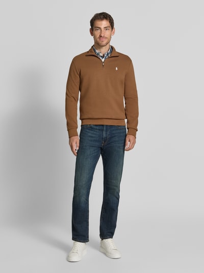 Polo Ralph Lauren Regular Fit Troyer aus Baumwoll-Mix Mittelbraun 1