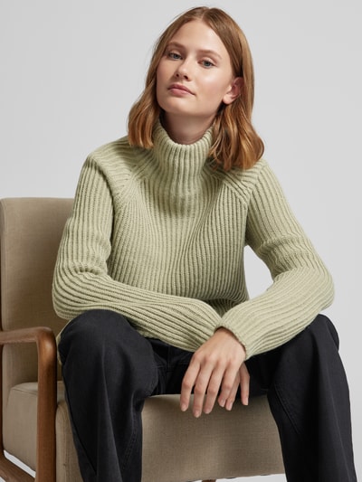 Drykorn Gebreide pullover met opstaande kraag, model 'ARWEN' Lindegroen - 3