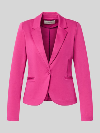 Produktfoto, pinkfarbener Blazer mit Viskose-Anteil Modell 'Rizetta' von b.young, taillierte Passform, Reverskragen, Paspeltaschen, elastischer Material-Mix