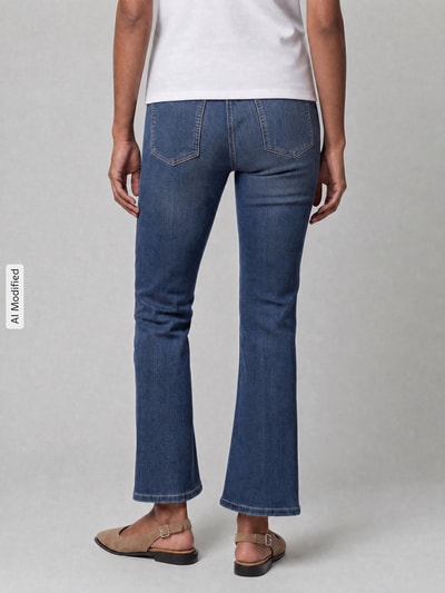 MAC Bootcut-Jeans aus Baumwoll-Mix in 7/8-Länge Dunkelblau 5