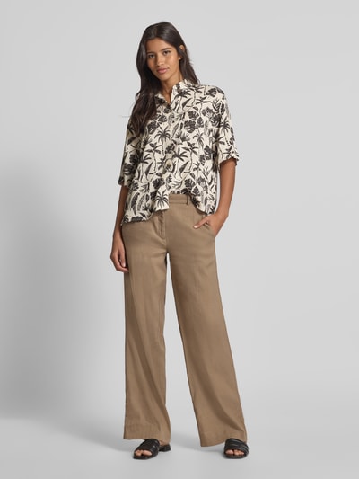 Jake*s Collection Relaxed Fit Bluse mit 1/2-Arm Beige 1