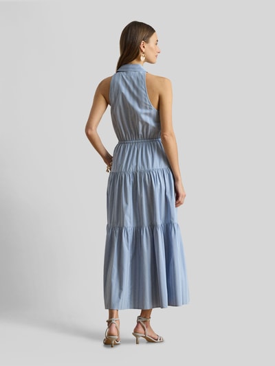 Lauren Ralph Lauren Tailliertes Freizeitkleid aus reiner Baumwolle Hellblau Melange 5