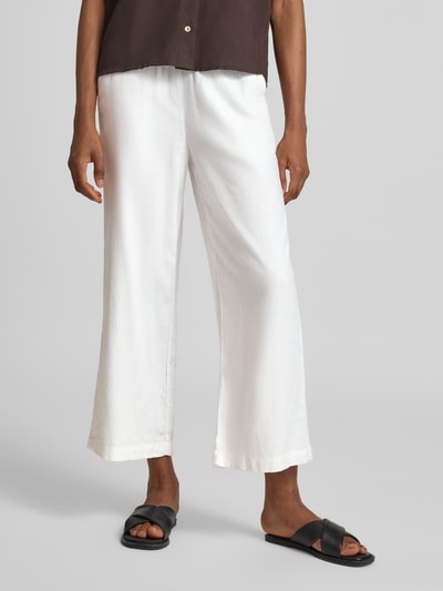 Soyaconcept Wide Fit Stoffhose aus Leinen-Mix mit Viskose-Anteil Modell 'Ina' Weiss 4