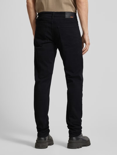 BOSS Orange Regular fit jeans met labeldetail, model 'Re.Maine' Zwart - 5