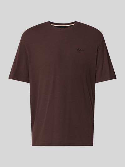 Produktfoto, dunkelbraunes Regular Fit T-Shirt aus Baumwoll-Mix Modell 'WAFFLE' von BOSS mit feiner Waffelstruktur, Herren T-Shirt von BOSS