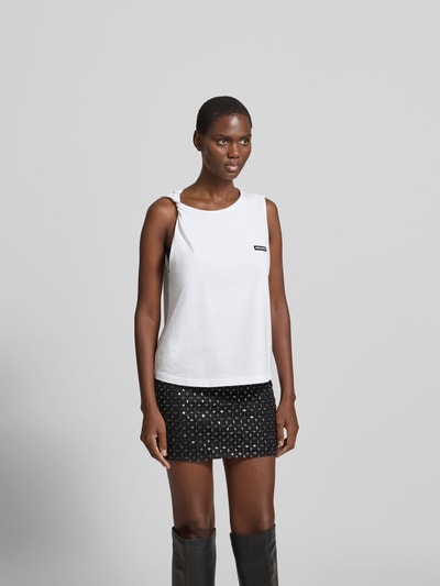 ROTATE Relaxed Fit Top mit Logo-Patch Weiss 4