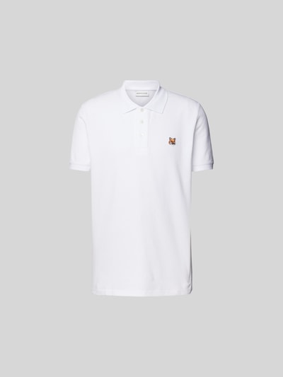 MAISON KITSUNE Poloshirt mit Motiv-Applikation Weiss 2