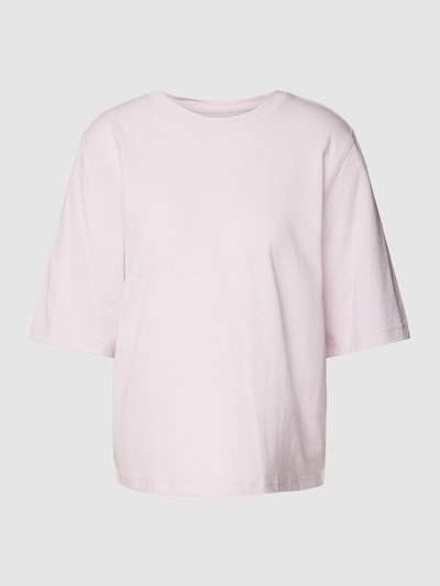 Jake*s Casual T-Shirt mit geripptem Rundhalsausschnitt Lavendel 2