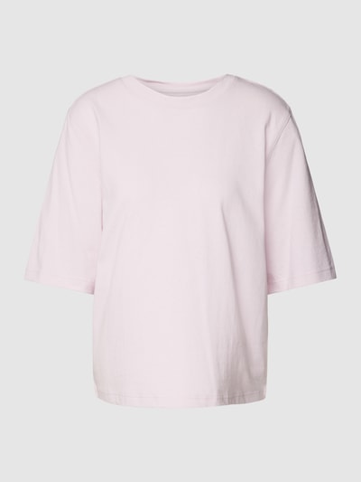 Jake*s Casual T-Shirt mit geripptem Rundhalsausschnitt Lavender 2