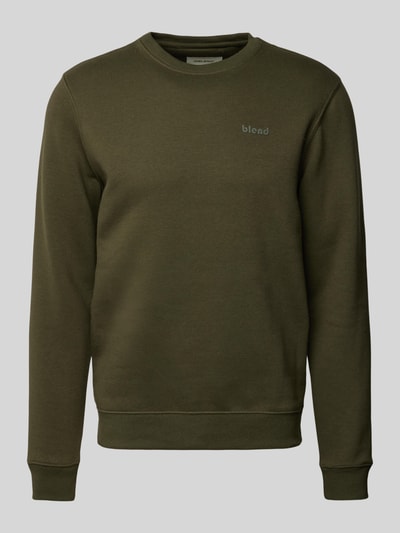 Blend Sweatshirt met ribboorden, model 'Downton' Donkergroen - 2