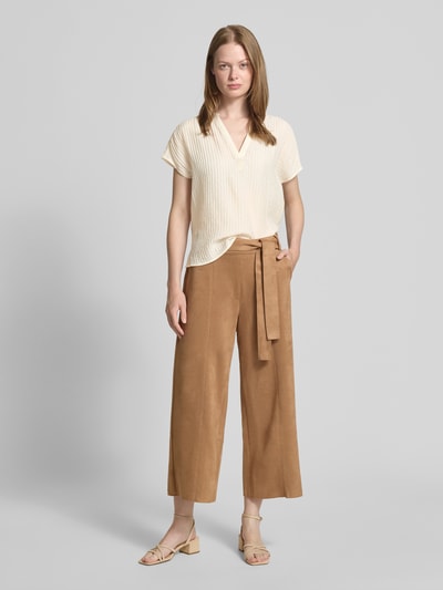 Zero Blusenshirt aus Viskose-Mix mit Serafino-Ausschnitt Ecru 1