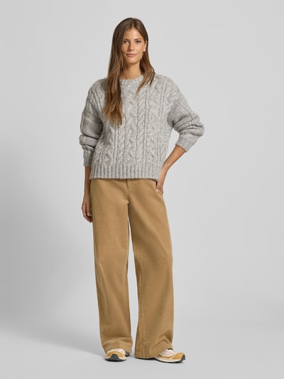 Christian Berg Woman Strickpullover mit Rundhalsausschnitt Mittelgrau Melange 1