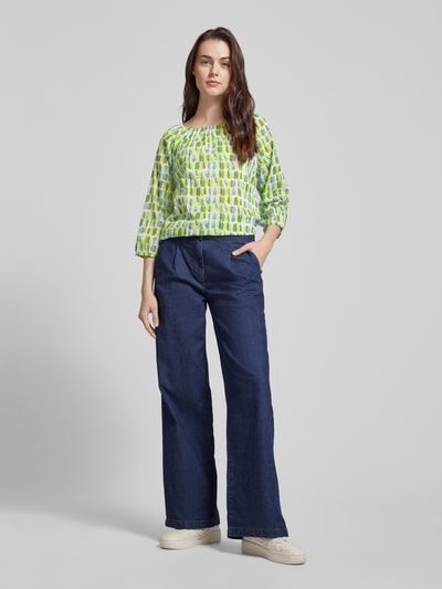 Montego Blouse met all-over motief Lichtgroen - 1