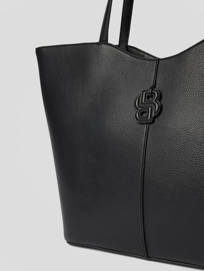 Produktfoto, Shopper mit Logo Detail von BOSS in Optik: Unifarben, schwarze Struktur, Logo-Detail, zwei Tragehenkel, Reißverschluss, Aufteilung: Innentaschen