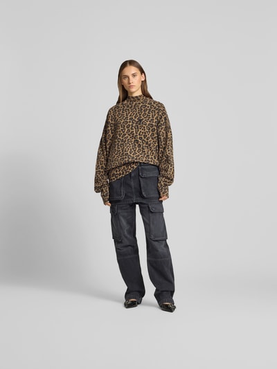 Anine Bing Sweatshirt mit Label-Stitching Mittelbraun 1