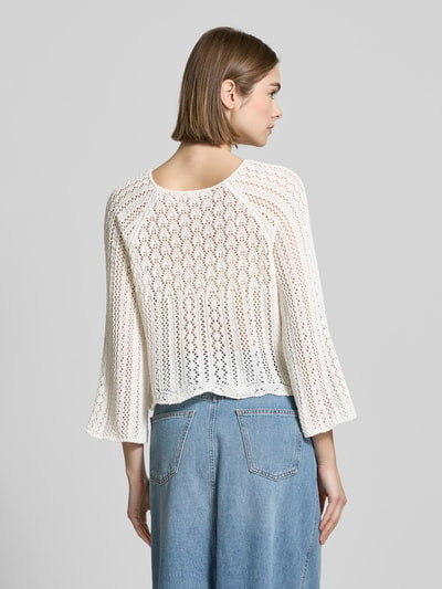 Only Cropped Strickpullover mit Baumwoll-Anteil Modell 'NOLA' Offwhite 5