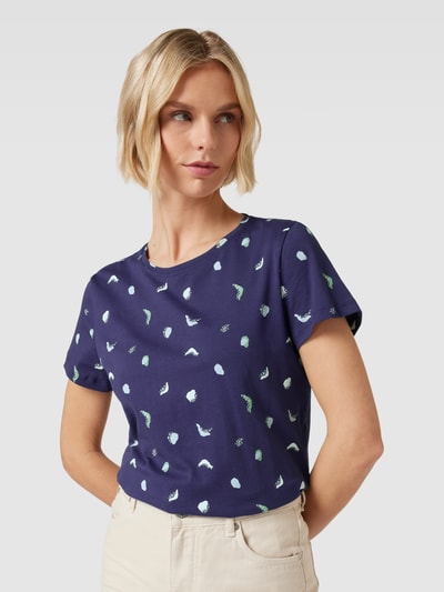 Tom Tailor T-shirt met all-over print Marineblauw - 3