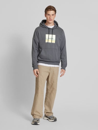 Jack & Jones Hoodie met motiefprint, model 'VESTERBRO NEWTON' Antraciet - 1