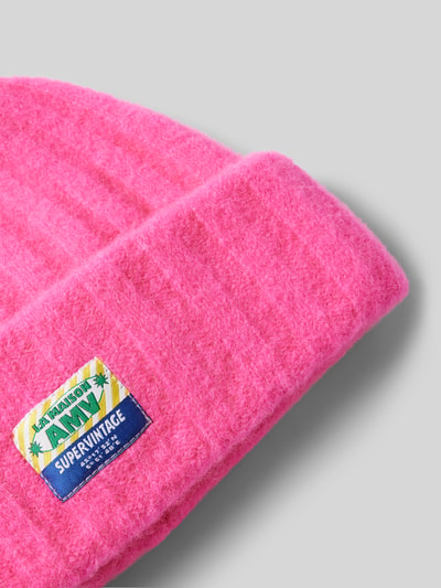 American Vintage Beanie mit Label-Detail Modell 'VITOW' Pink 2