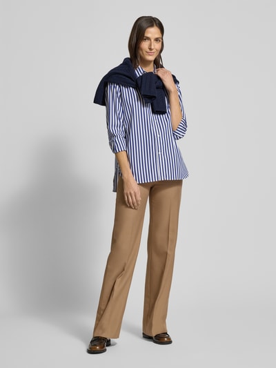 Polo Ralph Lauren Relaxed fit overhemdblouse met logostitching, model 'Ligh' Koningsblauw - 1