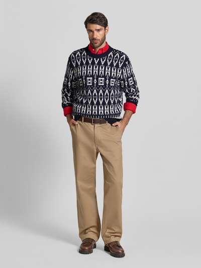 Tommy Hilfiger Relaxed Fit Strickpullover aus Woll-Mix Marine 1