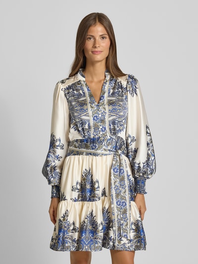 Neo Noir Tunikakleid mit Bindegürtel Modell 'MALFIDA' Blau 4