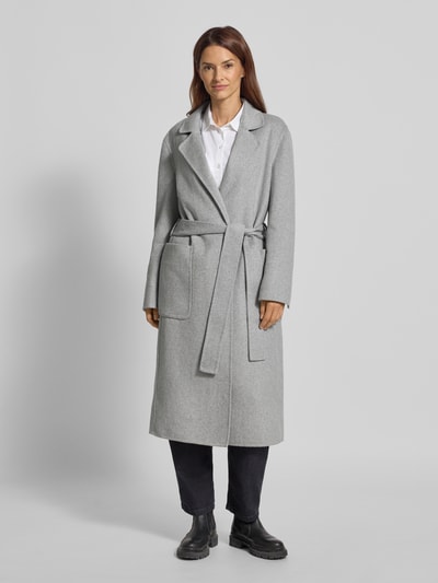 WHITE LABEL Płaszcz z wiązanym paskiem Jasnoszary 4