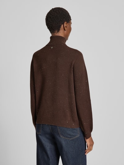 Liu Jo White Strickpullover mit Rollkragen Schoko 5