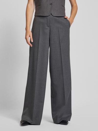 Marc O'Polo Relaxed shape pantalon met krijtstreepmotief Antraciet gemêleerd - 4