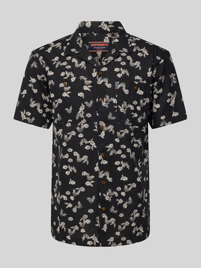 Superdry Regular Fit Freizeithemd aus Baumwoll-Leinen-Mix Black 2