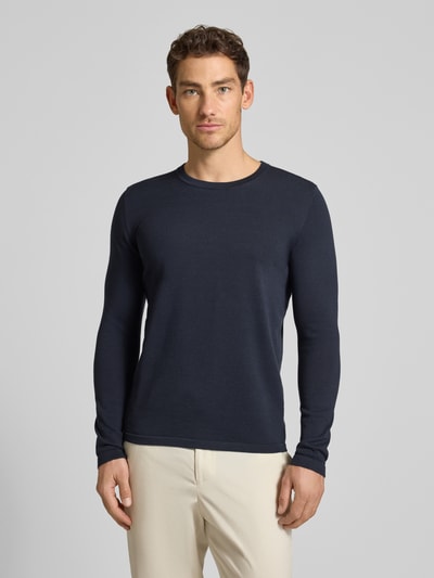 DRYKORN Sweter o kroju slim fit w stylu dzianiny model 'Mino' Ciemnoniebieski 4