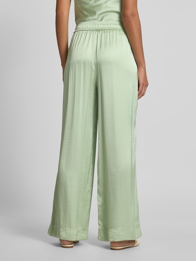 mbyM Wide leg stoffen broek met elastische band, model 'Asaka' Rietgroen - 5
