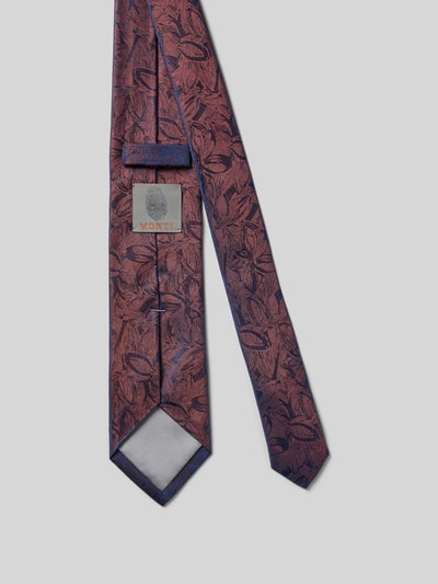 Monti Seidenkrawatte mit Allover-Muster (7 cm) Rostrot 2