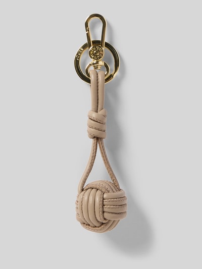 Abro Sleutelhanger met reliëflogo Taupe - 1