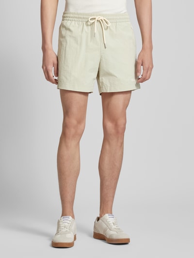 CHAMPION Spodenki kąpielowe o kroju regular fit z wyhaftowanym logo Khaki 4