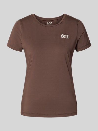 EA7 Emporio Armani T-shirt met labelprint en ronde hals Donkerbruin - 2