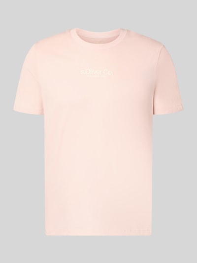 Produktfoto, Regular Fit T-Shirt aus reiner Baumwolle von s.Oliver RED LABEL, Optik: Unifarben, Kurzarm, Rundhals, dezenter Label-Print, glatte Struktur